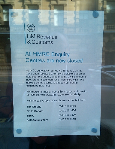 All HMRC Enquiry Centres are now closed